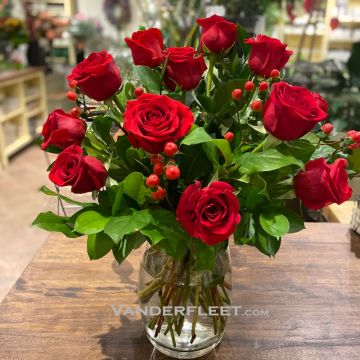 Red Roses - Long Stemmed in Vase